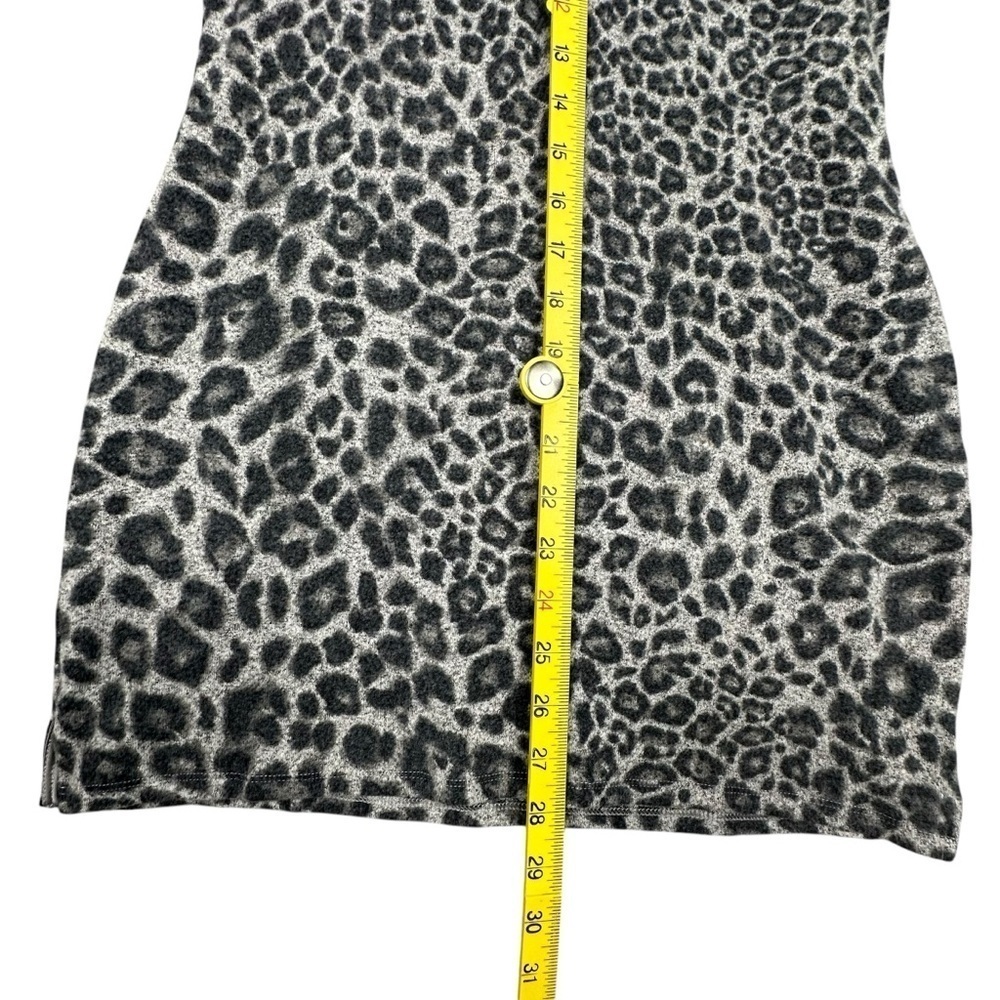 WHITE HOUSE BLACK MARKET Gray Dress Leopard Print Cozy Knit Tank Size XS - Picture 4 of 9